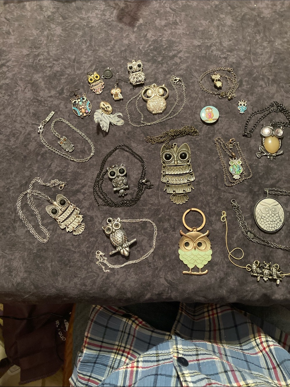 Huge Owl Collector's Jewelry Lot